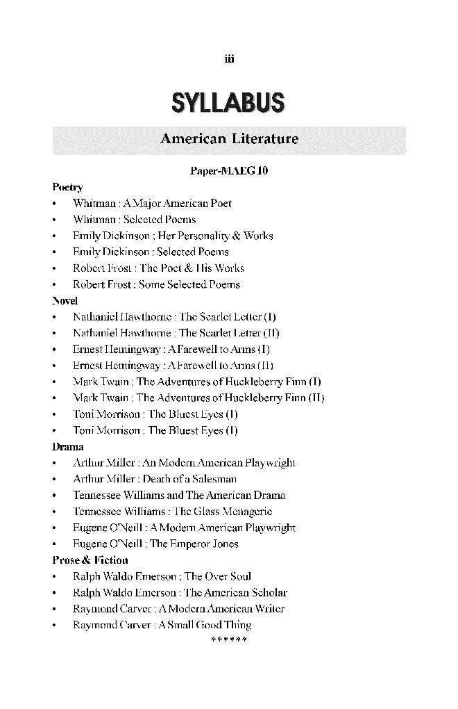 M. A. Final English Literature (Optional) American Literature - Page 4