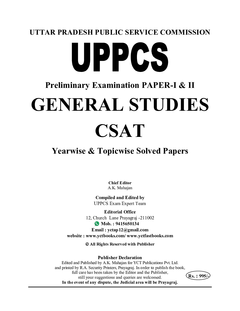 UPPCS (Pre) General Studies & CSAT Yearwise & Topicwise Solved Papers 2023-24 - Page 2