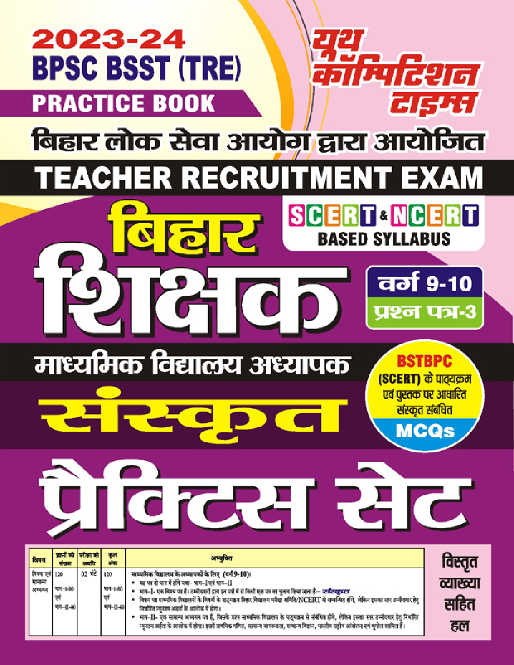 BPSC BSST (TRE) बिहार शिक्षक माध्यमिक विद्यालय अध्यापक भर्ती परीक्षा भाग-I : संस्कृत भाग-II : सामान्य अध्ययन प्रैक्टिस बुक 2023-24 - Page 1
