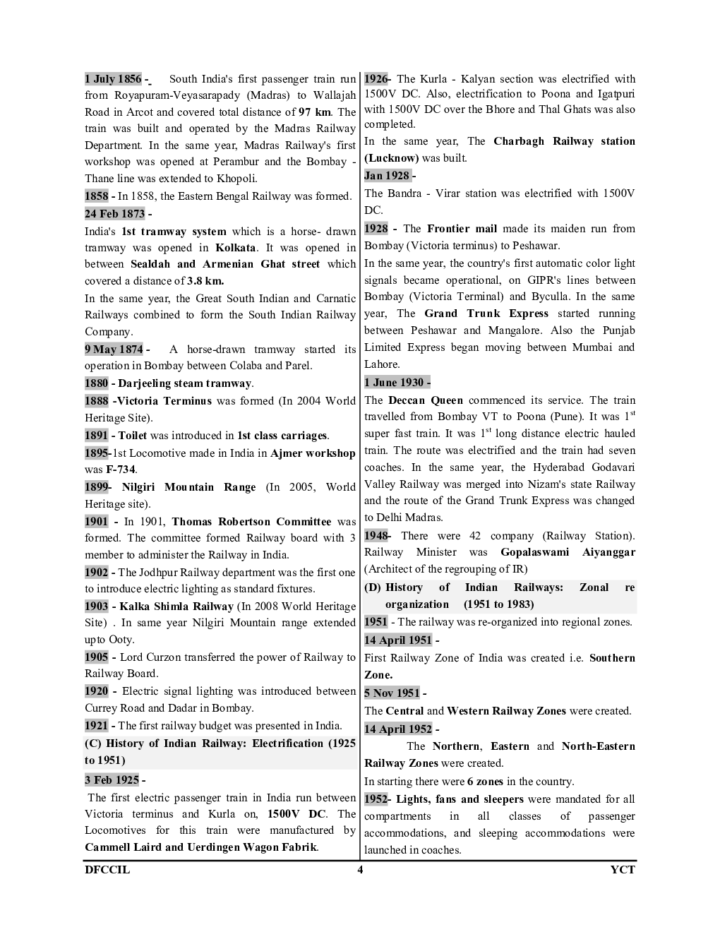 DFCCIL CBT Stage-I & II History Of Indian Railway Study Material  & Question Bank 2023-24 - Page 5