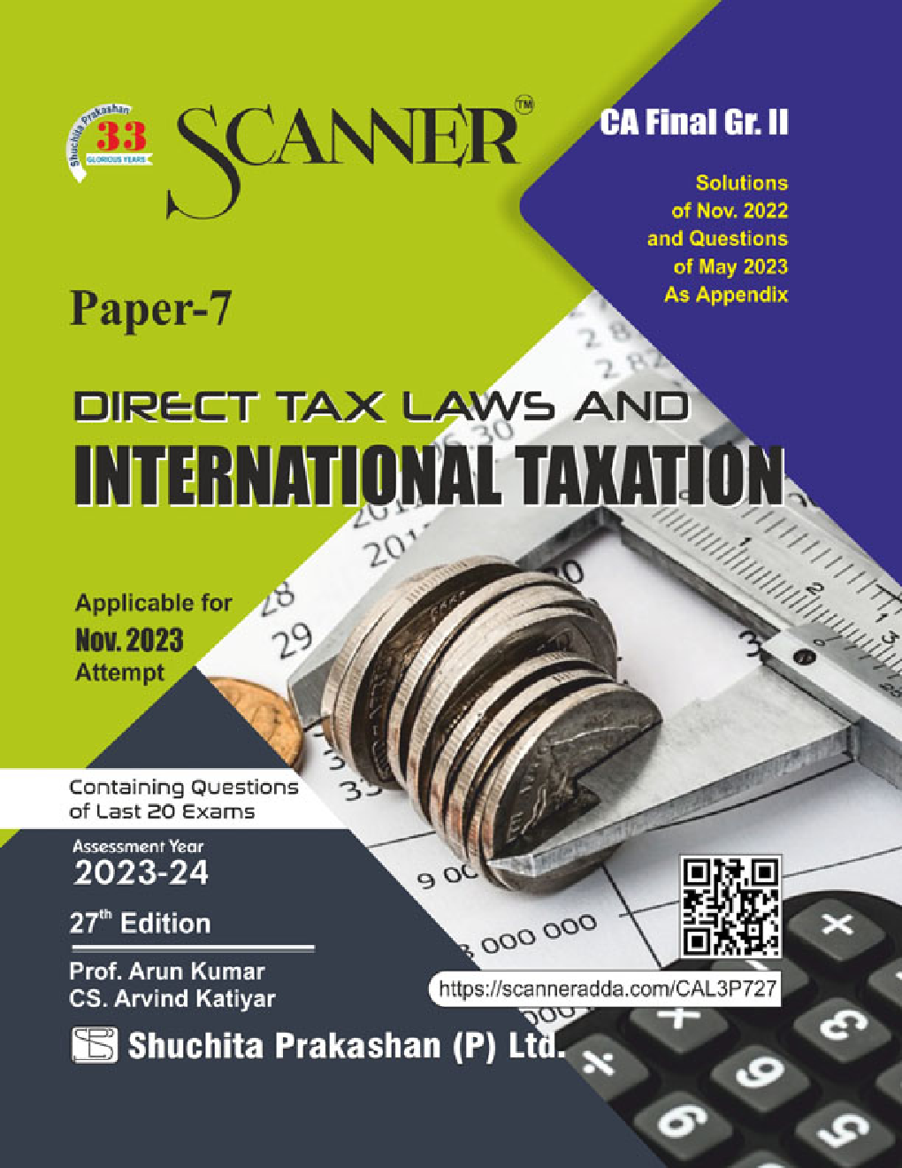 Shuchita Prakashan Scanner CA Final Group - II Paper - 7 Direct Tax Laws and International Taxation (Assessment Year 2023-24) (Applicable for Nov. 2023) - Page 1