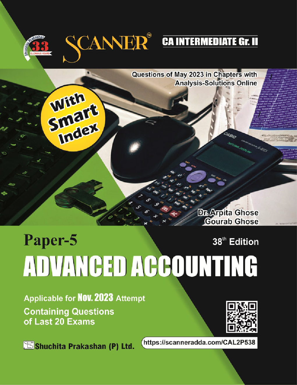 Shuchita Prakashan Scanner CA Intermediate Group - II Paper - 5 Advanced Accounting (Applicable for Nov. 2023)  - Page 1