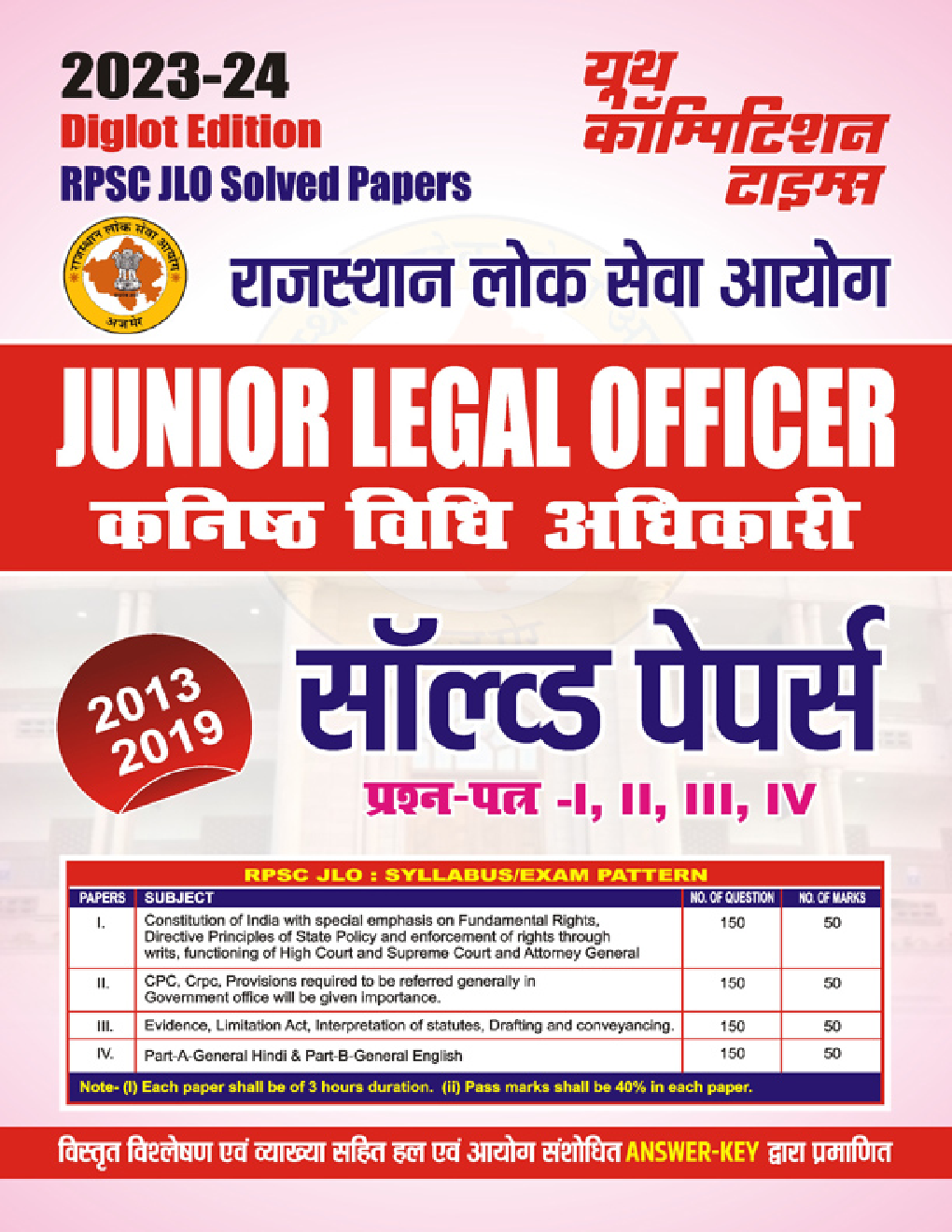 RPSC JLO राजस्थान लोकसेवा आयोग कनिष्ठ विधि अधिकारी सॉल्व्ड पेपर्स 2023-24 - Page 1