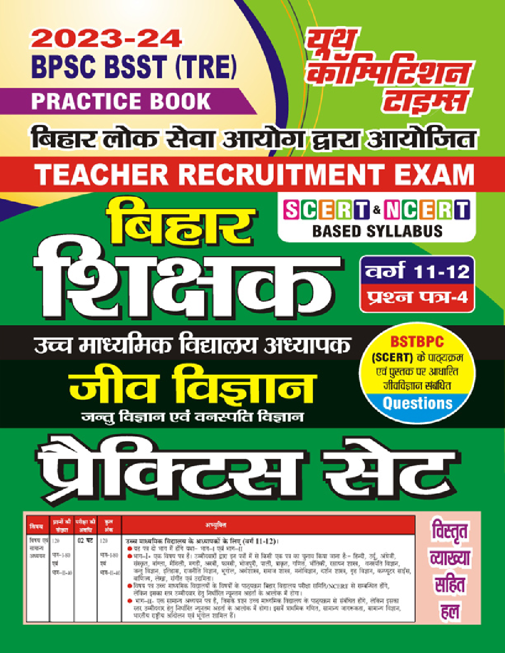 BPSC BSST (TRE) जीव विज्ञान विद्यालय अध्यापक भर्ती परीक्षा वर्ग-XI-XII  प्रैक्टिस सेट 2023-24  - Page 1