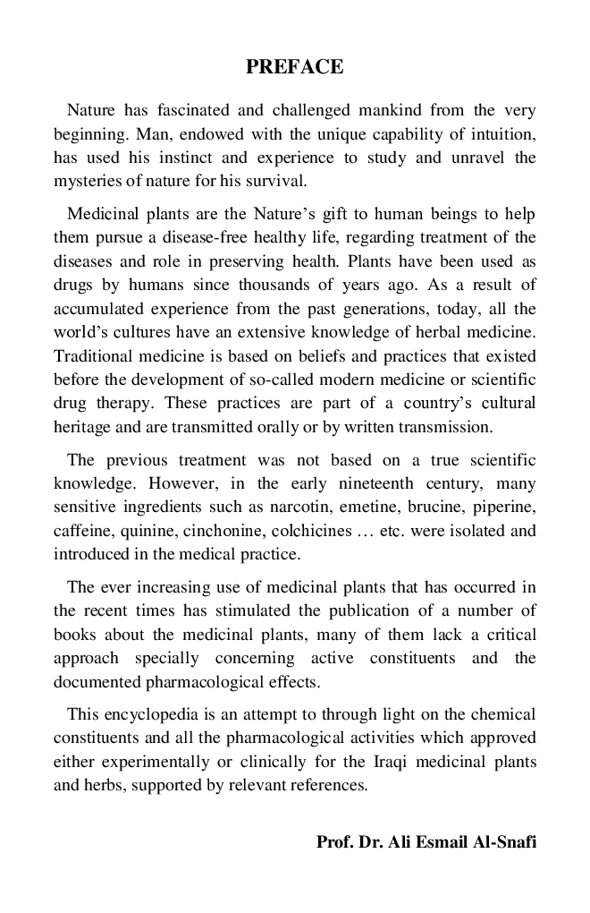 Encyclopedia Of The Constituents And Pharmacological Effects Of Iraqi Medicinal Plants Volume - 8 - Page 4