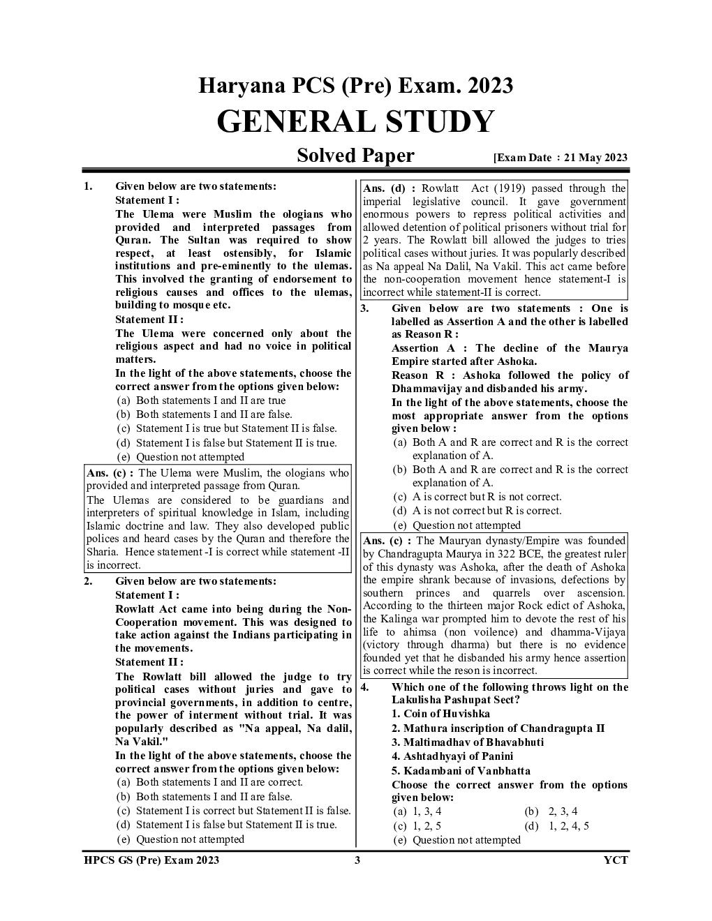 HPSC HCS Paper-I & II General Study & C-SAT Solved Papers 2023-24 - Page 4