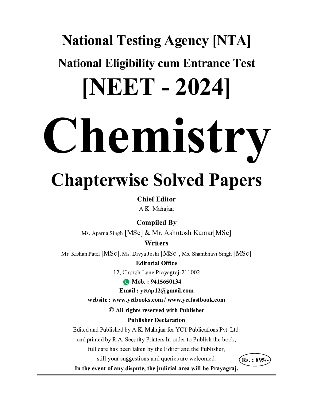NEET Chemistry Chapterwise Solved Papers 2023-24 - Page 2