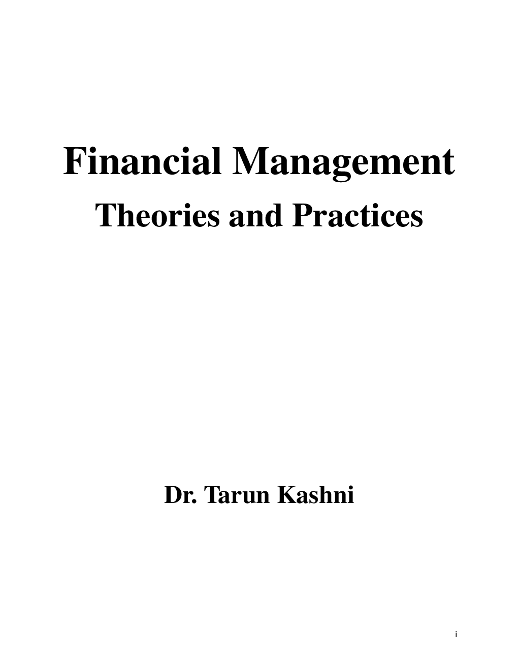 Financial Management Theories and Practices  - Page 2