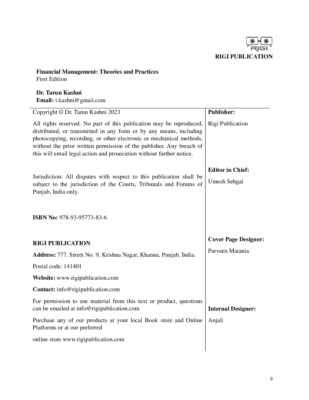 Financial Management Theories and Practices  - Page 3