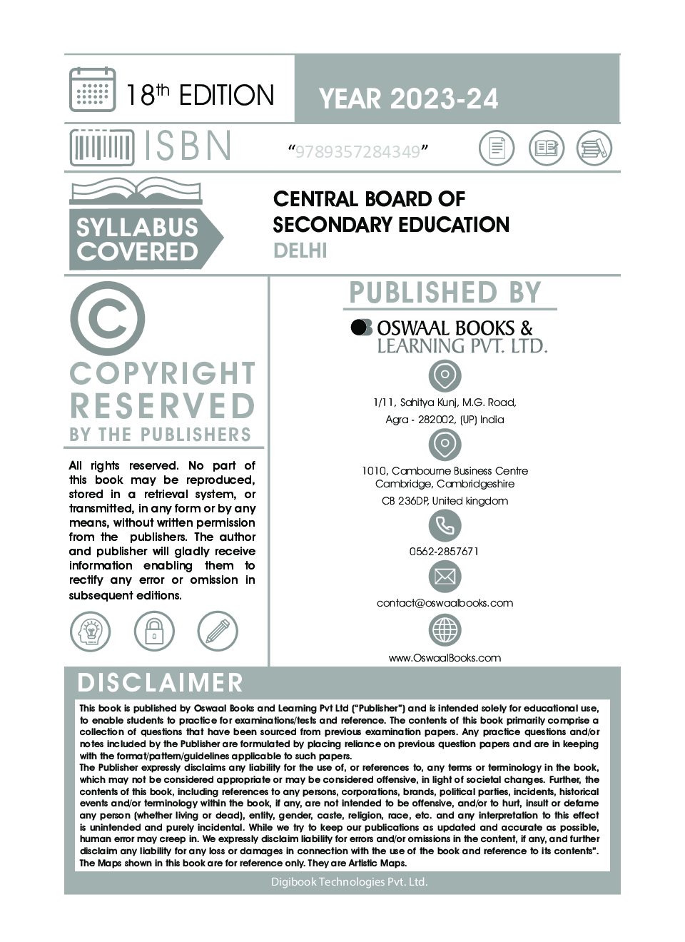 Download Oswaal CBSE Sample Question Papers Class 12 Geography Book