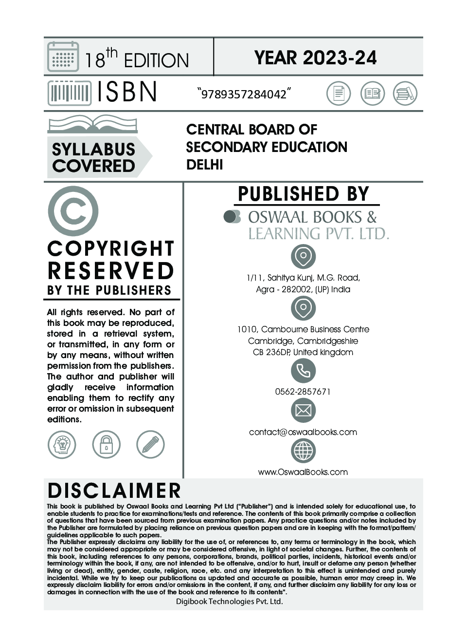 Download Oswaal CBSE Sample Question Papers Class 9 Computer