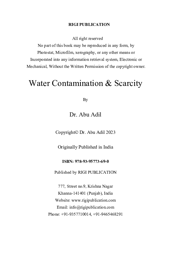 Water Contamination & Scarcity book - Page 3