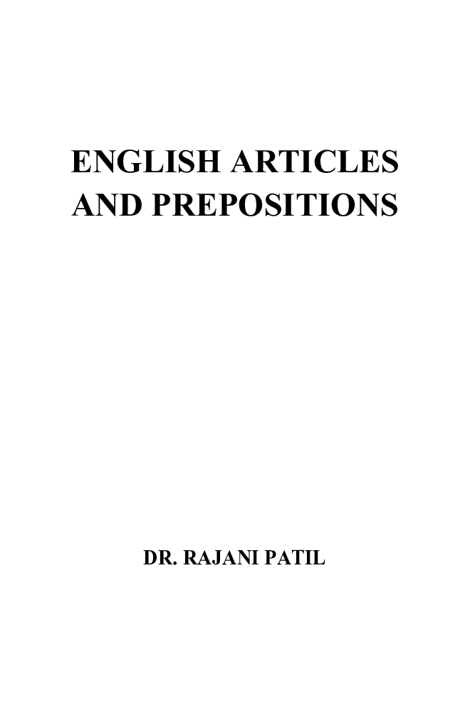 English Articles and Prepositions - Page 2