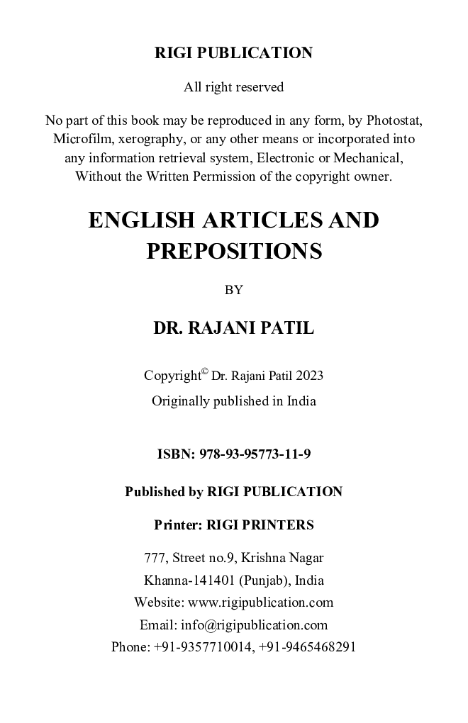 English Articles and Prepositions - Page 3