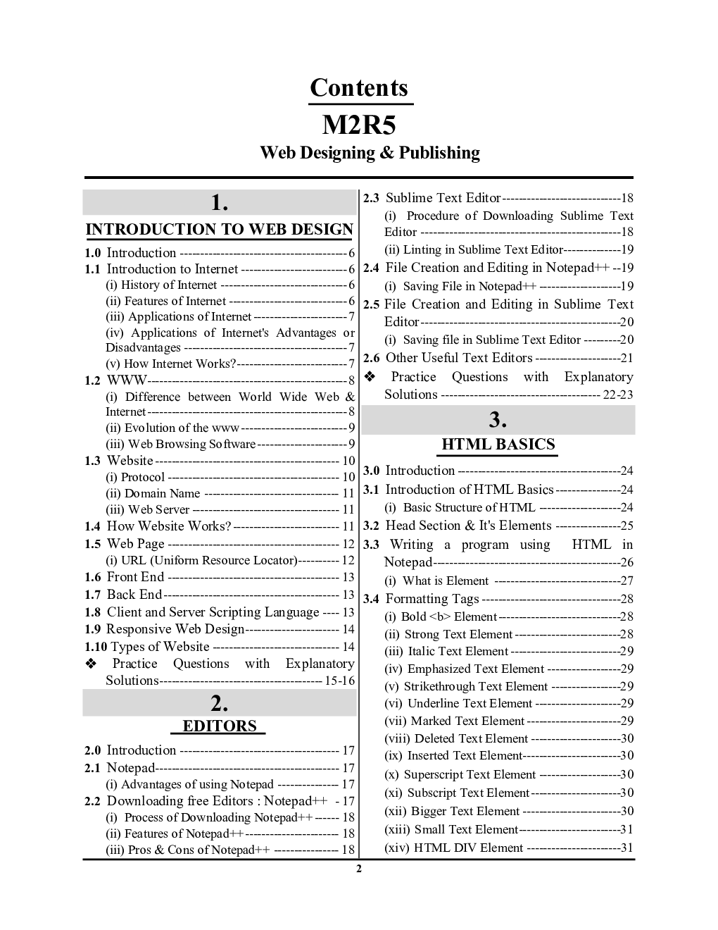 ‘O’ Level Web Designing & Publishing Study Material 2023-24  - Page 3