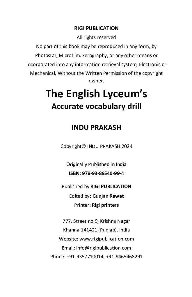 The English Lyceum’s Accurate Vocabulary Drill - Page 3