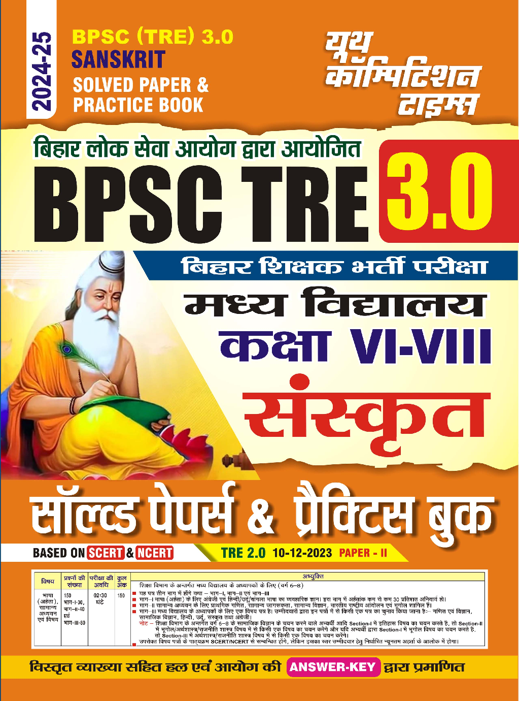 BPSC Teacher (VI-VIII) संस्कृत साल्व्ड पेपर एवं प्रॅक्टिसबूक 2024-25 - Page 1