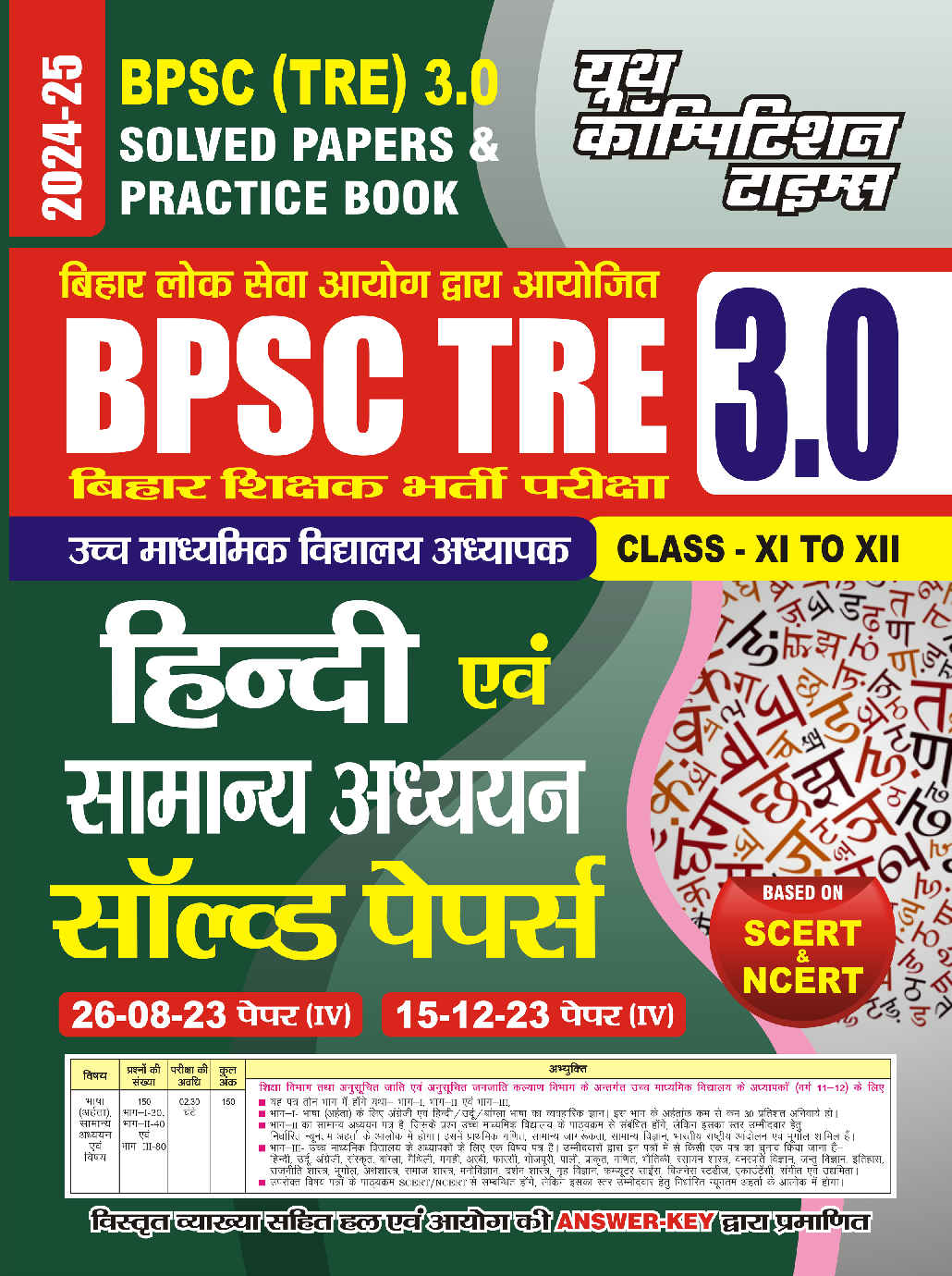 BPSC TRE XI-XII हिंदी एवं सामान्य अध्धयन साल्व्ड पेपर प्रैक्टिस पेपर 2024-25 - Page 1