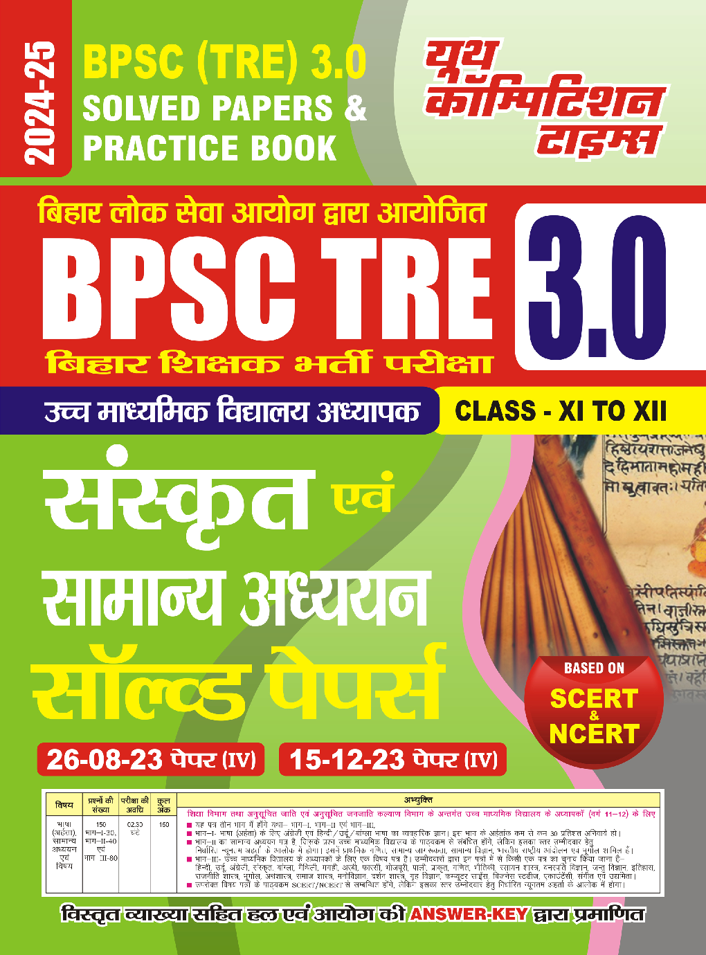 BPSC TRE XI-XII संस्कृत एवं सामान्य अध्धयन साल्व्ड पेपर 2024-25  - Page 1