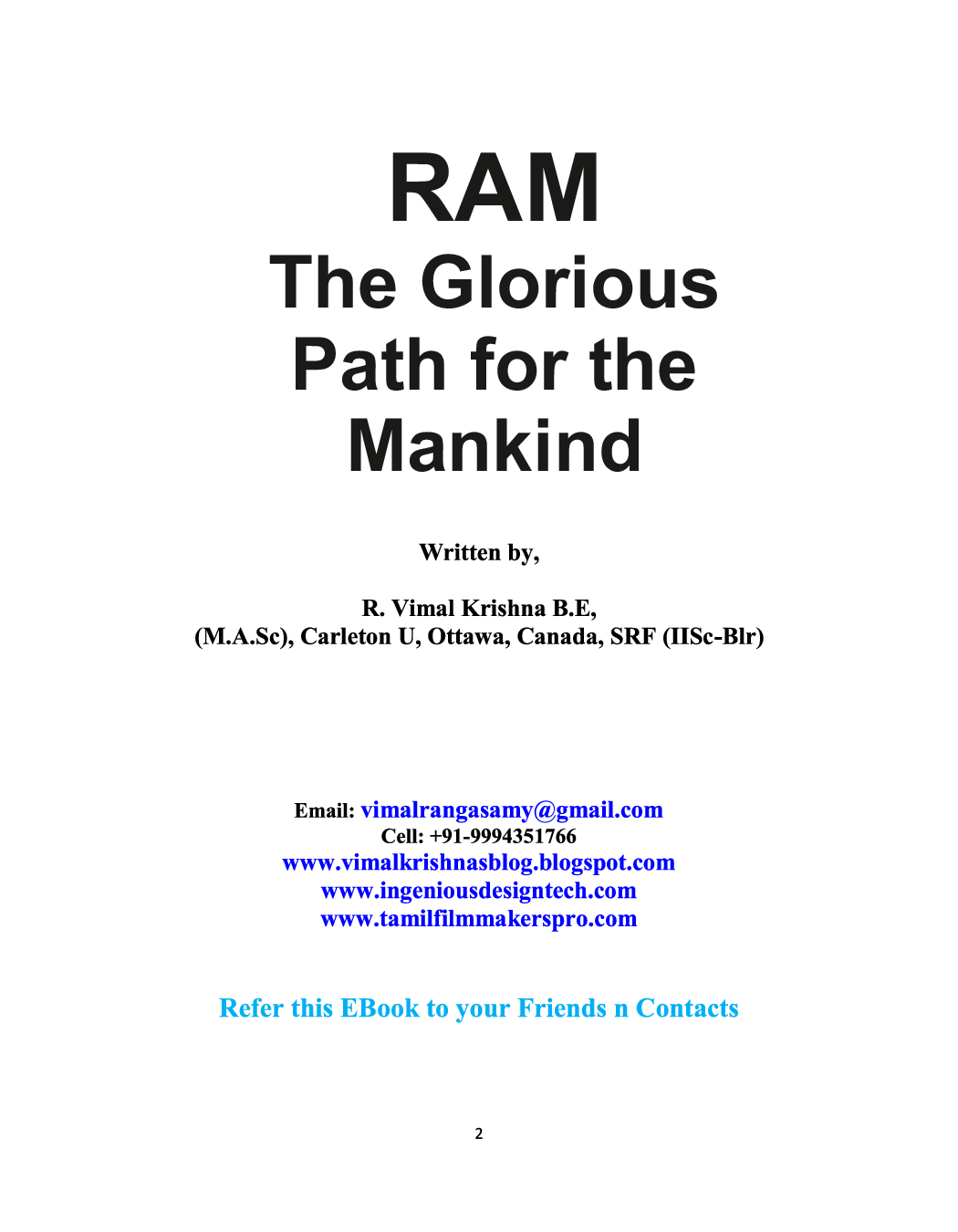 Ram The Glorious Path For The Mankind - Page 2